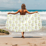 Cute cartoon frog baby pattern Beach Towel
