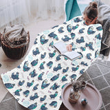 Pigeon Pattern Print Design 02 Blanket Robe with Sleeves