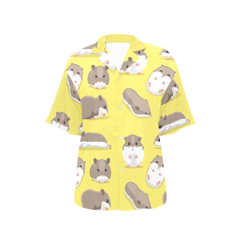 Cute Hamster pattern Women's All Over Print Hawaiian Shirt