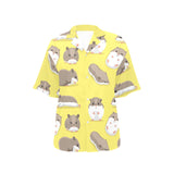 Cute Hamster pattern Women's All Over Print Hawaiian Shirt