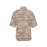 Brick Printed Pattern Print Design 01 Women's All Over Print Hawaiian Shirt