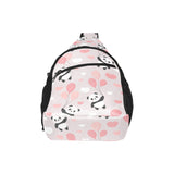 Cute panda ballon heart pattern All Over Print Chest Bag