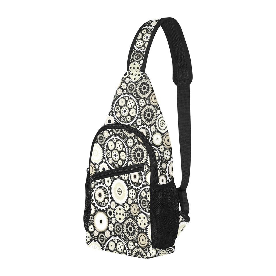Gear Pattern Print Design 02 All Over Print Chest Bag