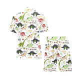 Cute dinosaurs pattern Men's V-Neck Short Pajama Set