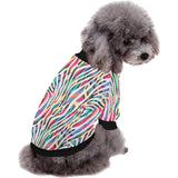 Colorful zebra skin pattern All Over Print Pet Dog Round Neck Fuzzy Shirt