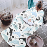 Cute dolphins Childish Style pattern Blanket Robe with Sleeves