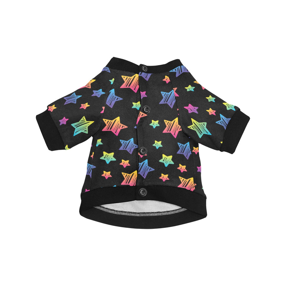 Colorful star pattern All Over Print Pet Dog Round Neck Fuzzy Shirt