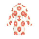 Grapefruit pattern Women's Long Sleeve Belted Night Robe