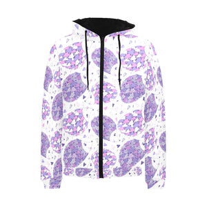 Hedgehog Pattern Print Design 05 Men's Padded Hooded Jacket