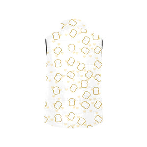 Bread Toast Pattern Print Design 01 Men's Padded Vest
