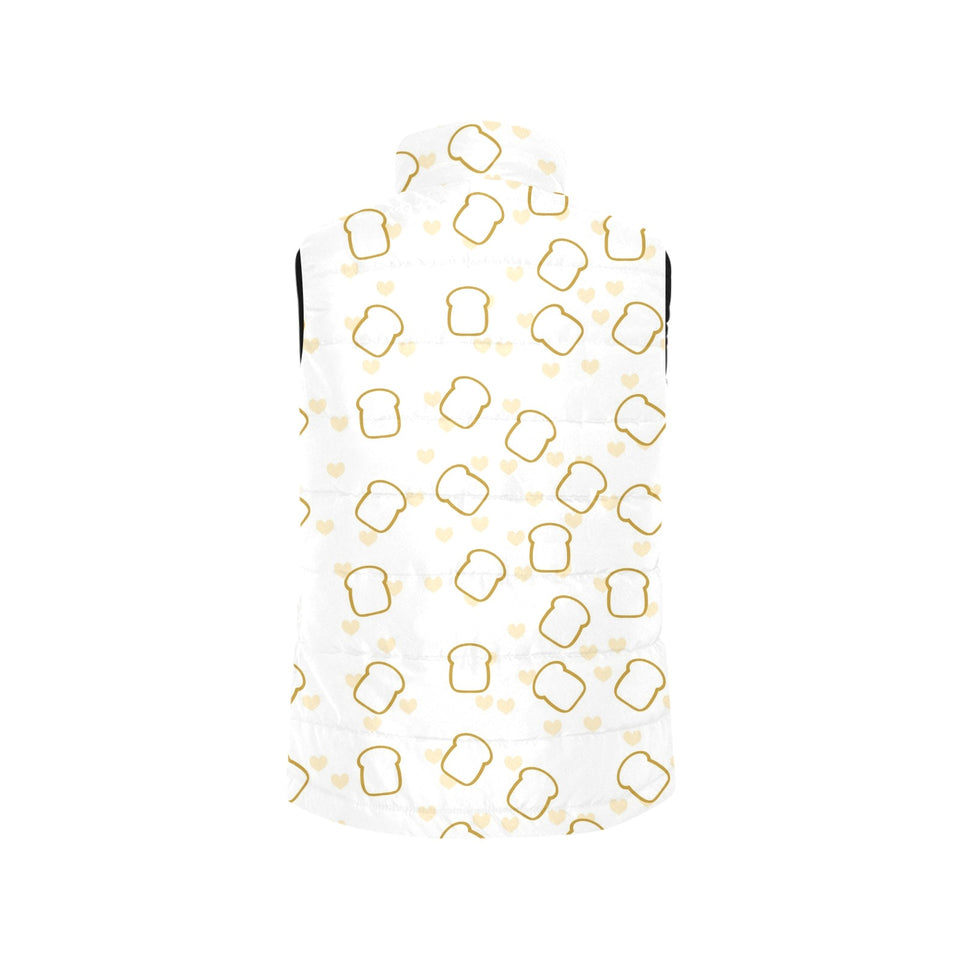 Bread Toast Pattern Print Design 01 Men's Padded Vest