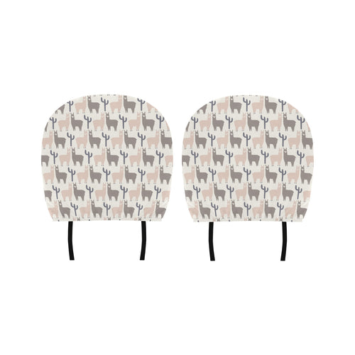 Llama Alpaca pattern Car Headrest Cover