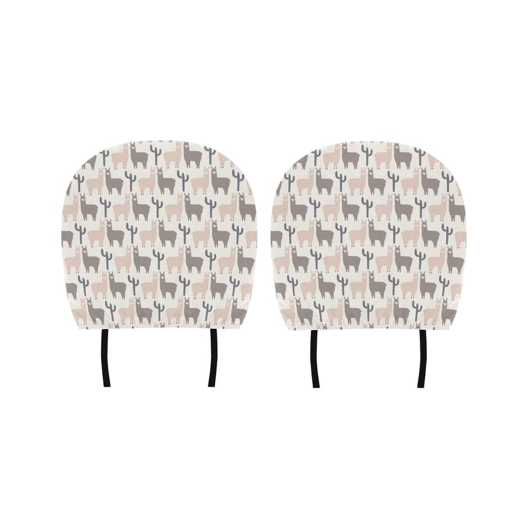 Llama Alpaca pattern Car Headrest Cover