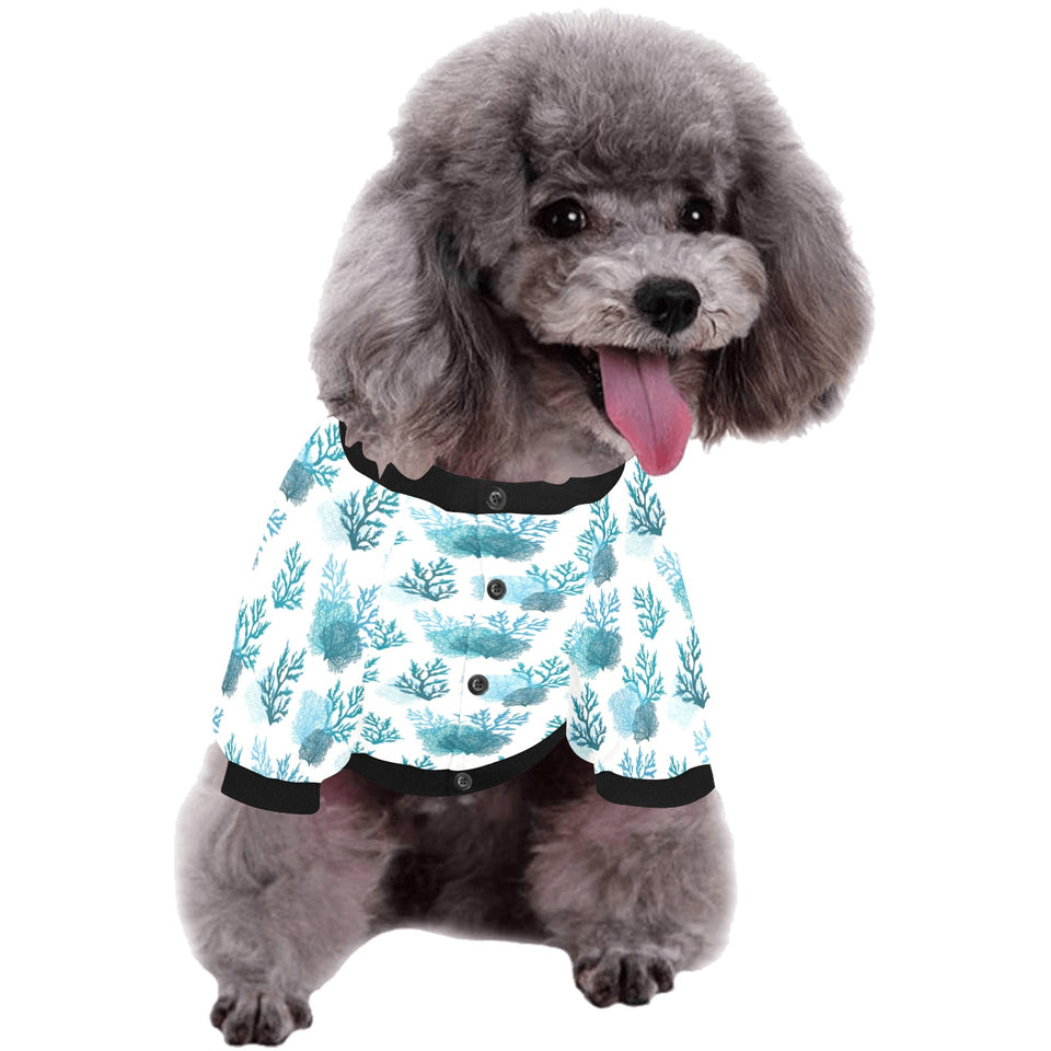Coral Reef Pattern Print Design 04 All Over Print Pet Dog Round Neck Fuzzy Shirt