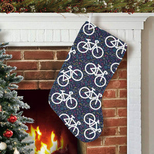 Bicycle Pattern Print Design 03 Christmas Stocking