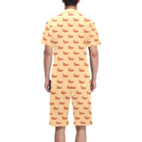 Sausage Pattern Print Design 03 Men's V-Neck Short Pajama Set