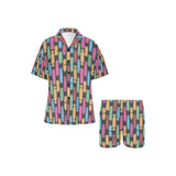 Skate Board Pattern Print Design 02 Women's V-Neck Short Pajama Set