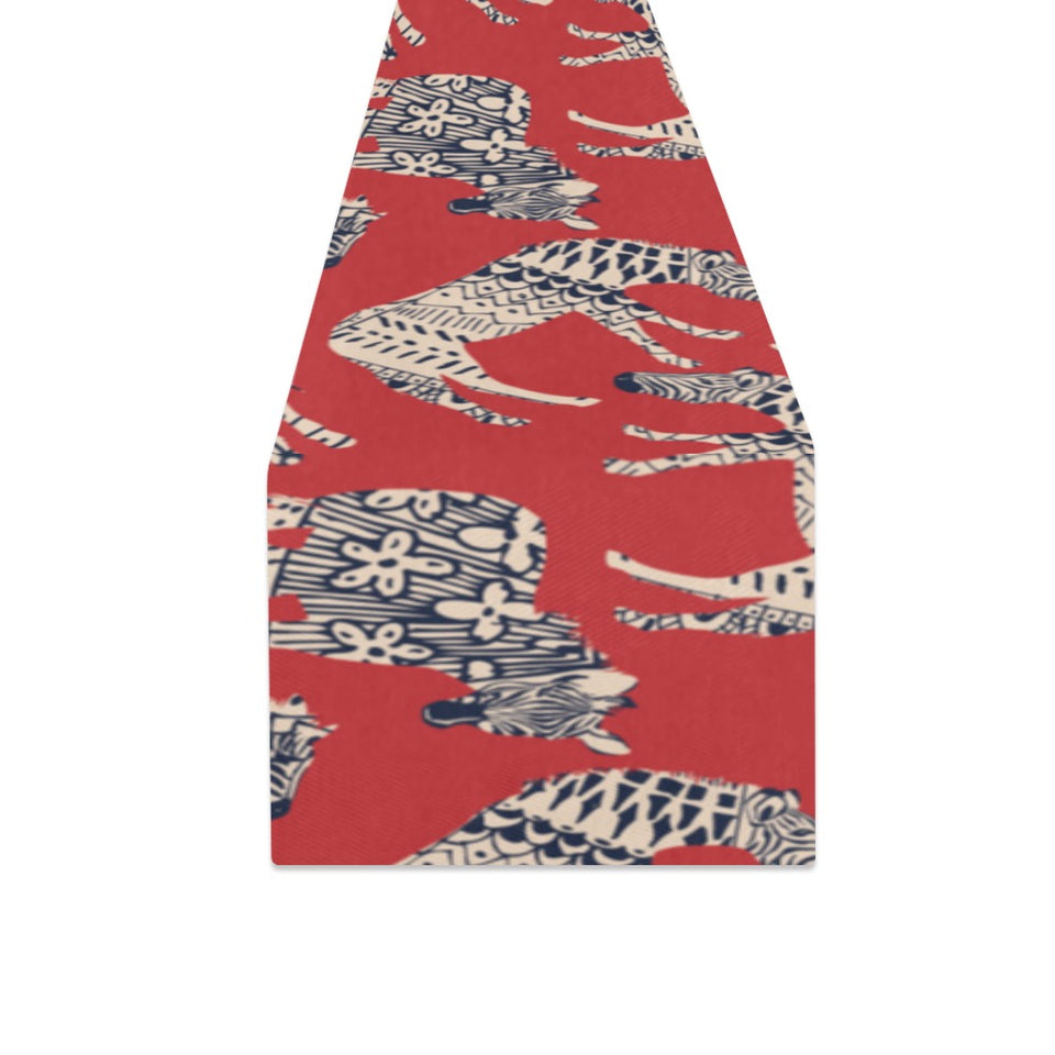 Zebra abstract red background Table Runner