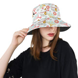 Maneki neko cat fan sakura Unisex Bucket Hat