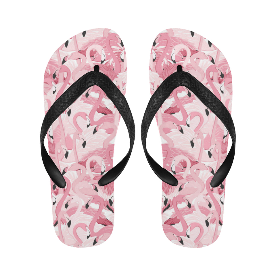 Pink flamingos pattern background Unisex Flip Flops