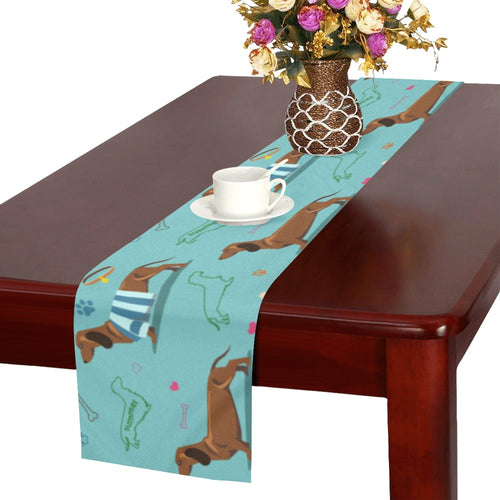 Dachshund decorative background Table Runner