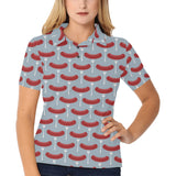 Sausage Pattern Print Design 02 Women's All Over Print Polo Shirt