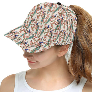 Peacock tropical flower pattern All Over Print Snapback Cap