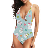 Cute snowman snowflake pattern Women's One-Piece Swimsuit