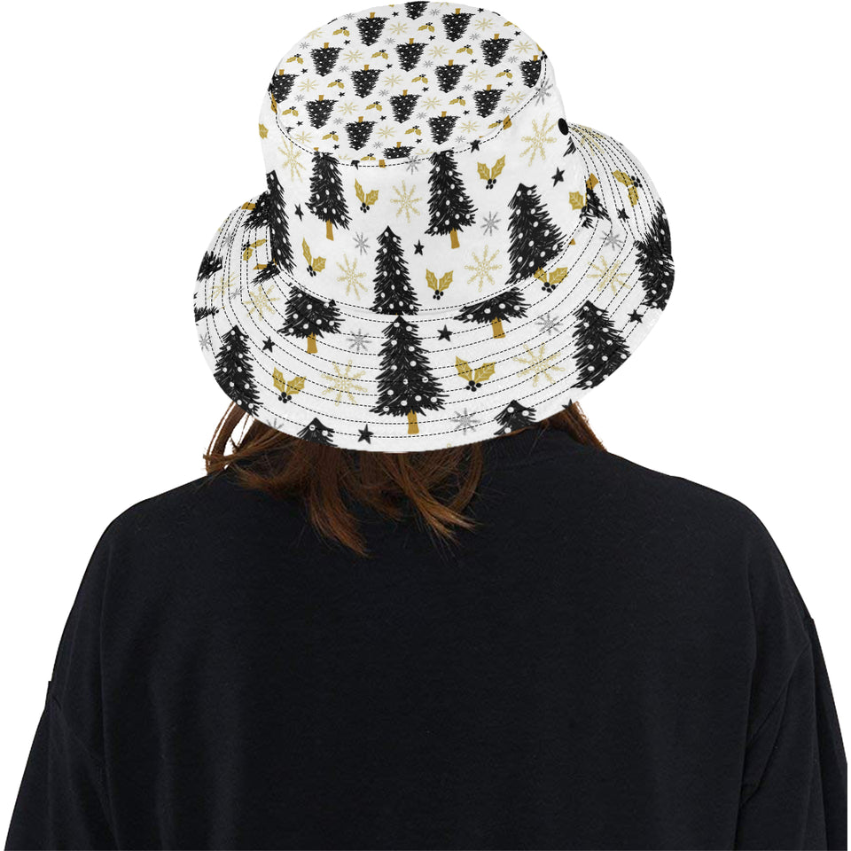 Christmas tree holly snow star pattern Unisex Bucket Hat