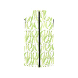 Green Peas Pattern Print Design 03 Women's Padded Vest