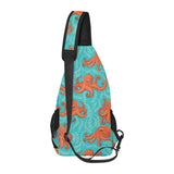 Octopus turquoise background All Over Print Chest Bag