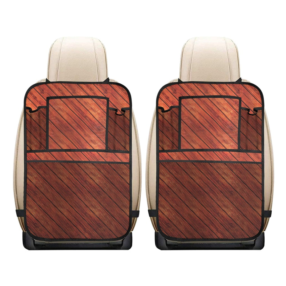Wood Printed Pattern Print Design 03 Car Seat Back Organizer