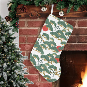 Bonsai red sun japanese pattern Christmas Stocking