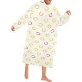 Horseshoes Pattern Print Design 02 Blanket Robe with Sleeves