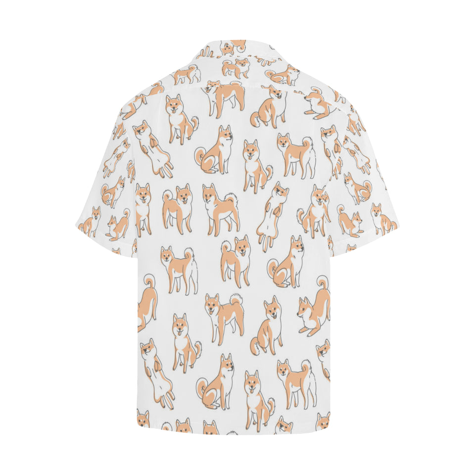 shiba inu dog pattern Men's All Over Print Hawaiian Shirt