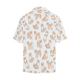 shiba inu dog pattern Men's All Over Print Hawaiian Shirt