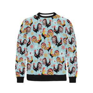 Rooster chicken cock snowfalke Men's Crew Neck Sweatshirt