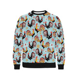 Rooster chicken cock snowfalke Men's Crew Neck Sweatshirt