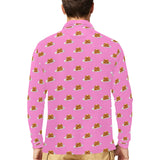 Pancake Pattern Print Design 04 Men's Long Sleeve Polo Shirt