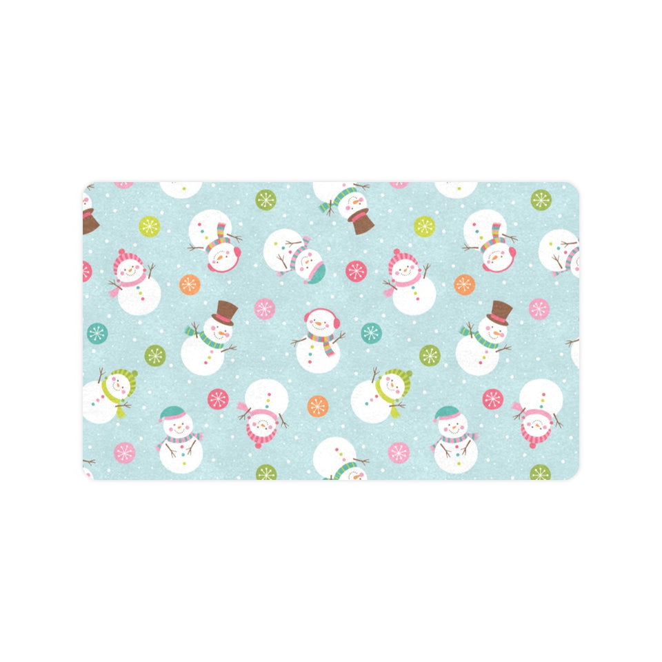 Cute snowman snowflake pattern Doormat