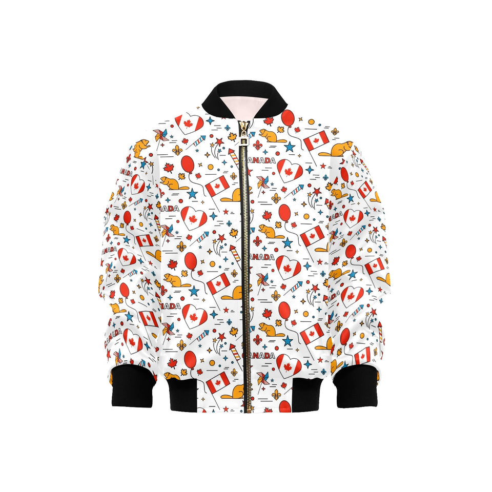 Canada Pattern Print Design 03 Kids' Boys' Girls' Bomber Jacket