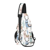 lama Alpaca cactus hand drawn pattern All Over Print Chest Bag