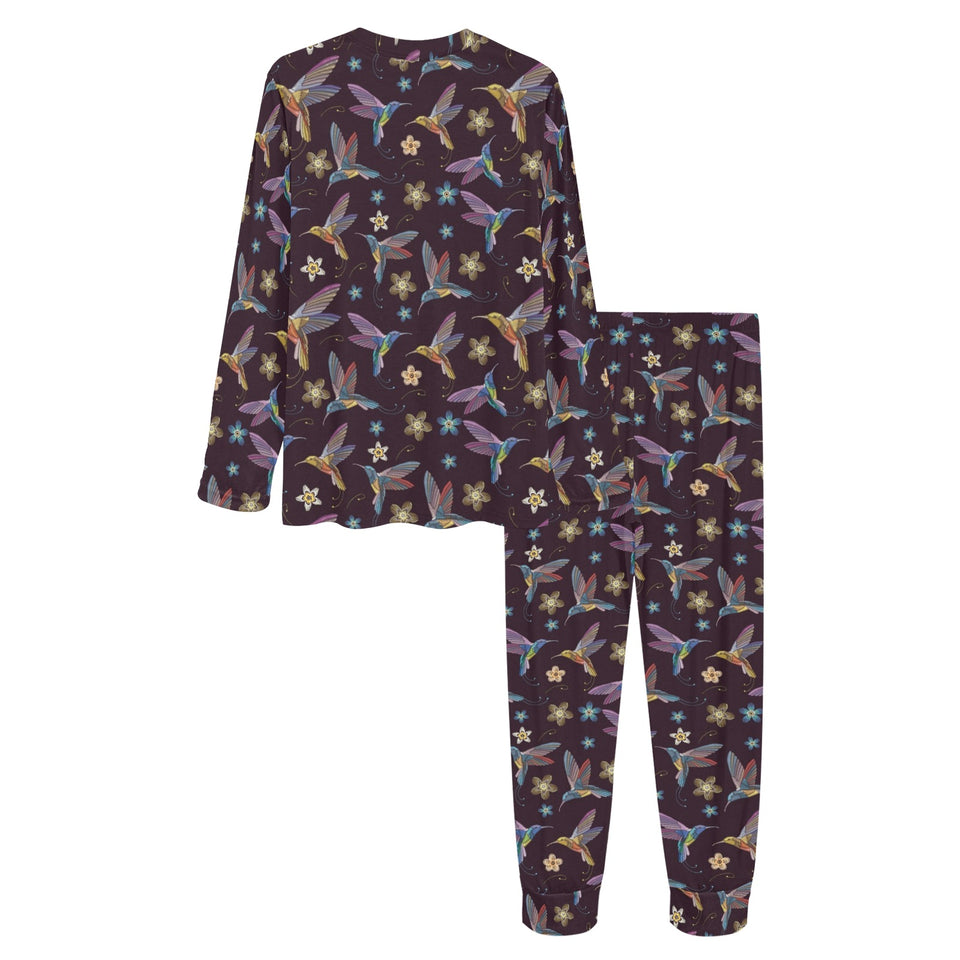 Hummingbird Pattern Print Design 04 Women's All Over Print Pajama Set