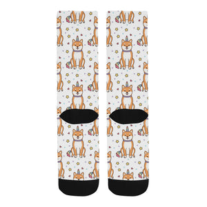 shiba inu unicorn costume horn colorful tail patte Crew Socks
