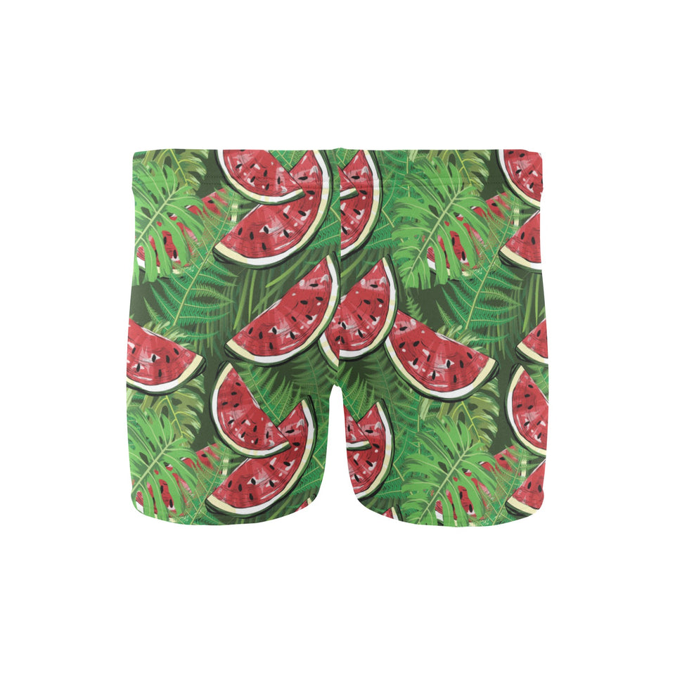 Watermelons tropical palm leaves pattern backgroun Men's Swimming Trunks