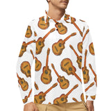 Paint Guitar Pattern Men's Long Sleeve Polo Shirt