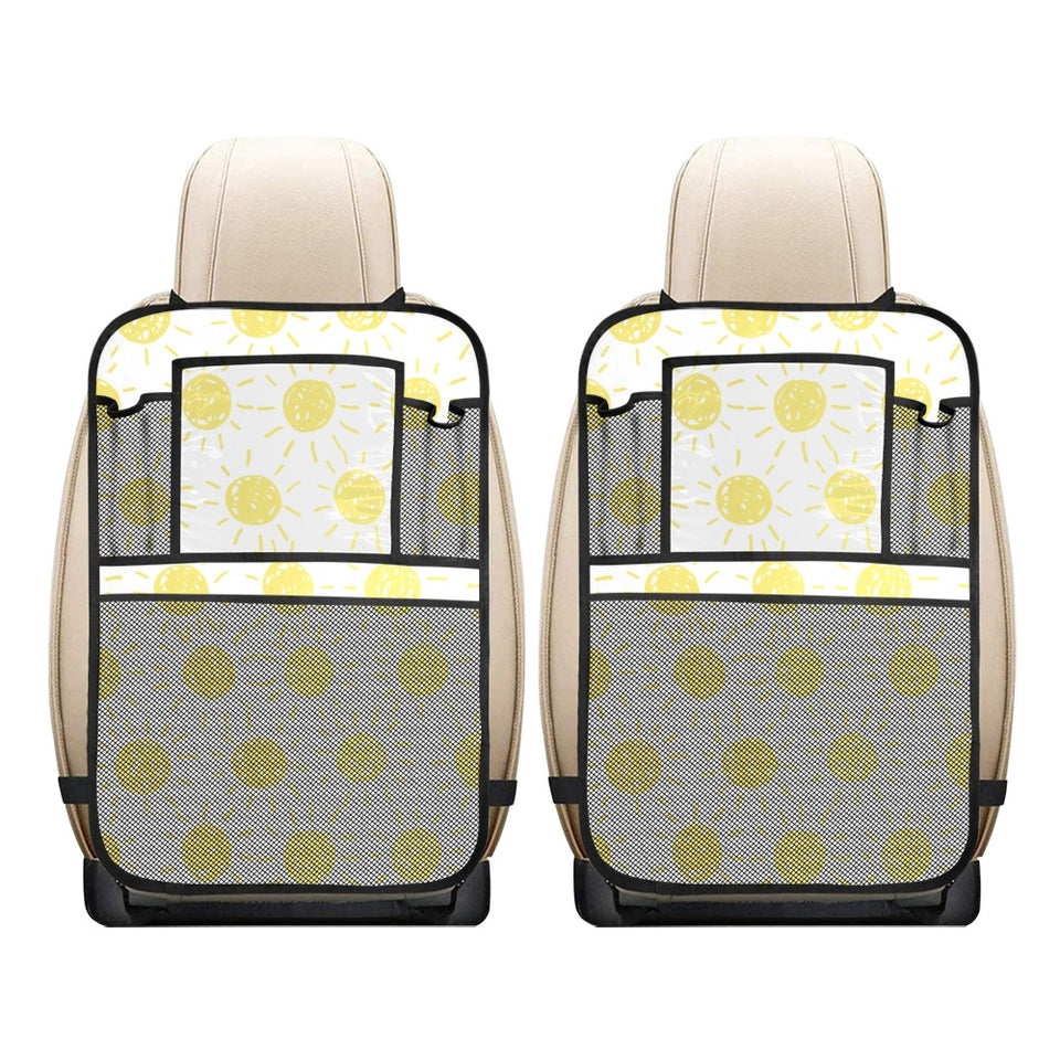 hand drawn sun pattern Car Seat Back Organizer
