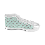 Kangaroo pattern background Women's High Top Canvas Shoes White