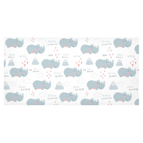 cute rhino heart pattern Tablecloth