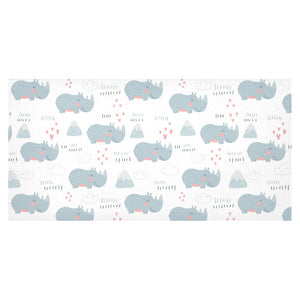 cute rhino heart pattern Tablecloth